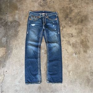 Mens True Religion White Stitching denim jeans 33x34 chief keef